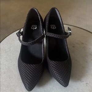 Betabrand Black Heels with Silver Accents